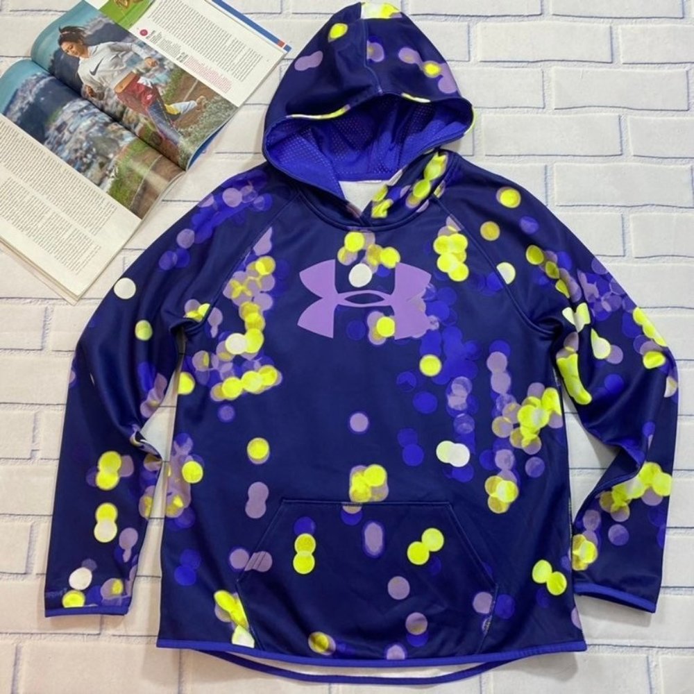Under Armour Purple & Yellow Polka-Dot Hoodie Sweatshirt